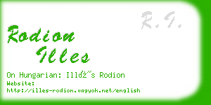 rodion illes business card